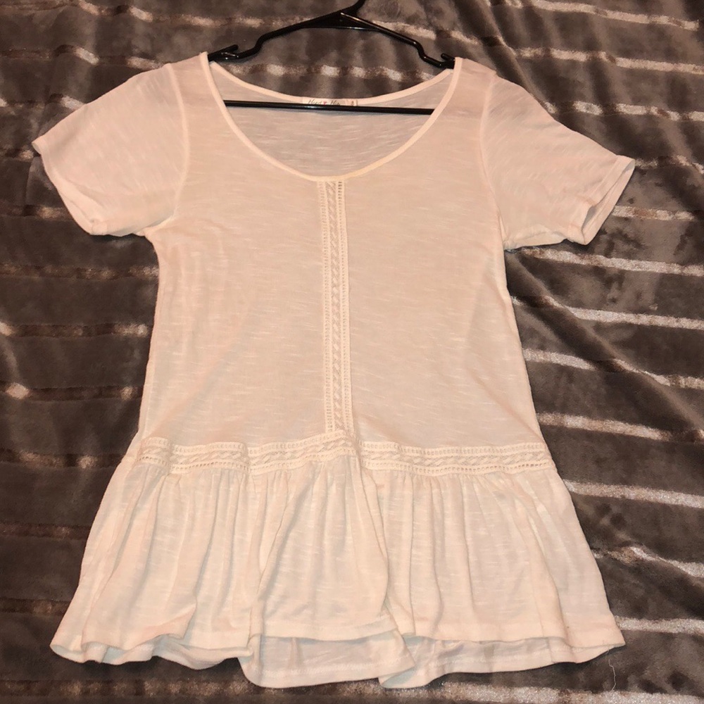 White peplum top